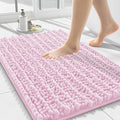 Smiry Bathroom Rugs Mat 24x16, Extra Soft Absorbent Chenille Bath Rugs, Non Slip Rubber Backing Machine Washable Quick Dry Bath Mats for Bathroom Floor, Tub, Shower, Home Decor Accessories, Pink