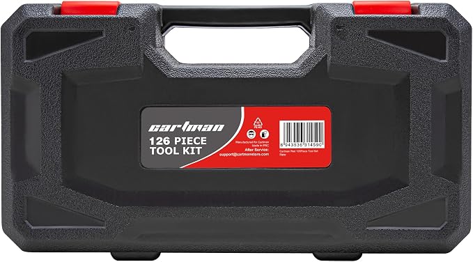 CARTMAN Home Tool Set Kit, Basic Household Hand Tools with Storage Case Dark Red