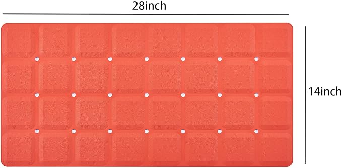 Webos Foldable Non Slip Silicon Bath Mat Bathtub mat Shower mats no Suction Cups for Textured Tub and Reglazed Tub(Foldable-Red, 28-inch x 14-inch)