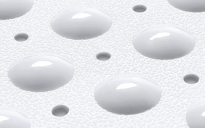 Extra-Long Non-Slip Bathtub & Shower Mat 39”x16” (Smooth/Non-Textured Tubs Only) Safe, Clean, Machine-Washable, Superior Grip&Drainage, Vinyl, Opaque White