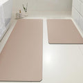 ACCUMTEK Non Slip Bath Mat, Thin Bathroom Rugs Fit Under Door, Quick Dry Bath Mats, Machine Washable Bath Rugs for Bathroom, Bathtub & Kitchen, Bathtub, Taupe/Solid/24 x17+48"x20"