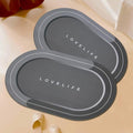 Rubber Bath mats Quick-Drying Non-Slip Bathroom mat Super Absorbent Bath mat Instant Dry Bath mat, Bathroom Rug in Front of The Kitchen Sink, Shower Room, Bathtub, Oval(2pcs Dark grey+16.9x26.7in)