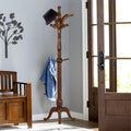 Bekrvio Coat Rack Freestanding Tree Stand with 8 Hooks, 79'' Heavy Duty Premium Ash Wood Hanger Stand, Floor Standing Clothes Hat for Entryway, Corner,Hallway,Bedroom, Office,Brown-Style 2