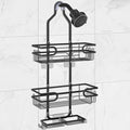 Shower Caddy Hanging, Over Head Shower Caddy Shower Storage Rack Basket with Hooks for Razor and Sponge Rustproof, No Drilling, Accessories for Bathroom and Kitchen, Black2