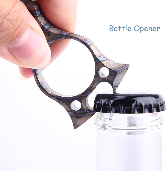 Hamans Pry Bar Multi Tool Titanium with Wrench Bottle Opener Pry Bar Function Mini Portable