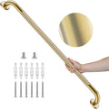 Brushed Gold Bathroom Grab Bar 40 Inch, iHansee Anti-Slip Grab Bars w/Knurled Grip, Stainless Steel Safety Handrail for Toilet Bathtub Shower, Wall Mounted Handicap Bars Handle for Senior Elderly