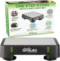 Small Step Stools for Adults - Grey Small Mobility Aid for Seniors - Portable Heavy Duty Plastic Stepping Platform & Bed Steps for High Beds for Adults - Assist Device Kitchen Bathroom Toilet - Kids