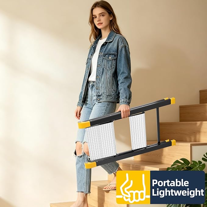 KINGRACK Aluminum Step Ladder, 2 Step Ladder Folding Design, Step Stool Foldable with Safe Grip, Non-Slip Handrails, Safety Lock, Heavy Duty 330LBS for Home, Kitchen, Garage, RV, Black