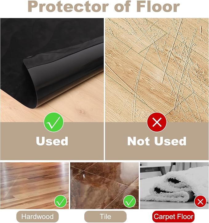 50" x 60" Office Mat for Hardwood Floor with 3D Feather Design,Waterproof&Non-Slip Computer Floors Mat,Utility Office Floor Mats for Rolling Chairs Hardwood,Office Chair Floors Protector for Home&Game