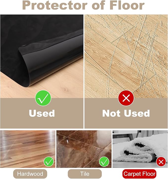 30" x 48" Office Mat for Hardwood Floor with 3D Feather Design,Waterproof&Non-Slip Computer Floors Mat,Utility Office Floor Mats for Rolling Chairs Hardwood,Office Chair Floors Protector for Home&Game