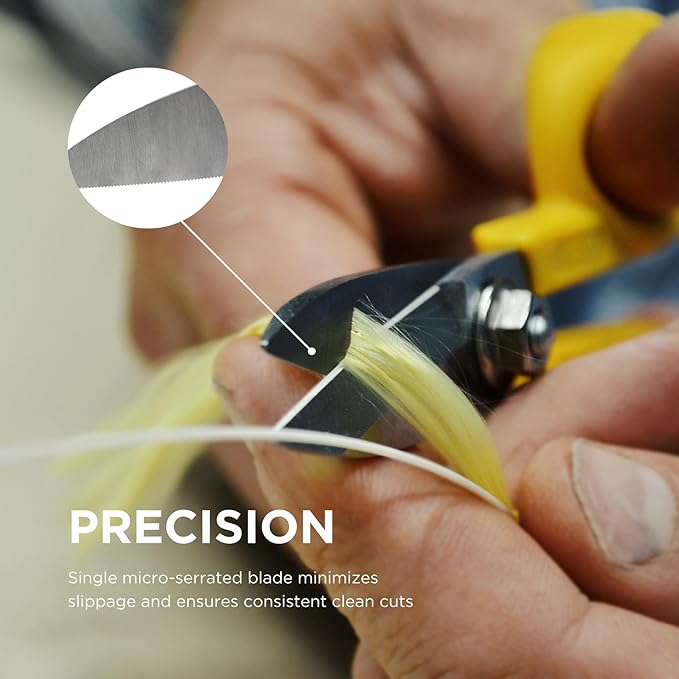 Miller KS-1 Yellow Fiber Optic Kevlar Scissors, Easily Portable Utility Scissors for Working Technicians, Electricians, and Installers, Heavy-Duty Cable Cutters, 5.5 Inches