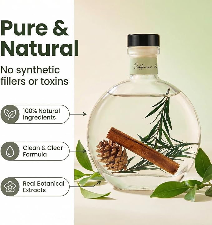 Cedar Wood & White Musk Essential Oil Reed Diffuser for Home&Office, Luxury Hotel Collection Diffuser Oil Inspired by Ritz Carlton, Bathroom,Bedroom&Living Room Shelf Decor,Non-Toxic & Gift Ready