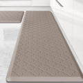 Kitchen Mat [2 PCS] Cushioned Anti-Fatigue Floor Mat Water Resistant Non-Skid Kitchen Mats and Rugs Ergonomic Comfort Foam Kitchen Rugs Standing Mat for Floor Office Sink (Khaki,20"x30"+20"x60")