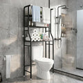 UDEAR 3-Tier Over The Toilet Rack,Bathroom Shelf Space Saver,Corner Stand Storage Organizer Accessories,the Washing Machine,with Hanging Rod,Tower Shelf,Black