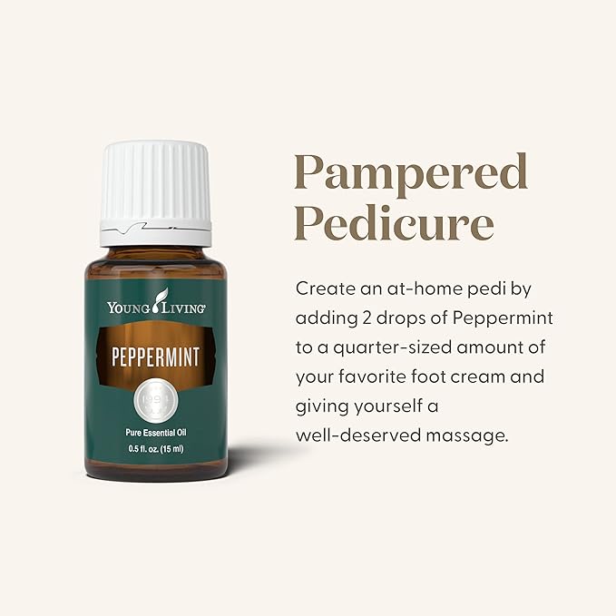 Young Living Peppermint Essential Oil 15ml – Fresh Minty Aroma and Cooling Sensation – Ideal for Diffusion and Topical Use (Dilution Required)