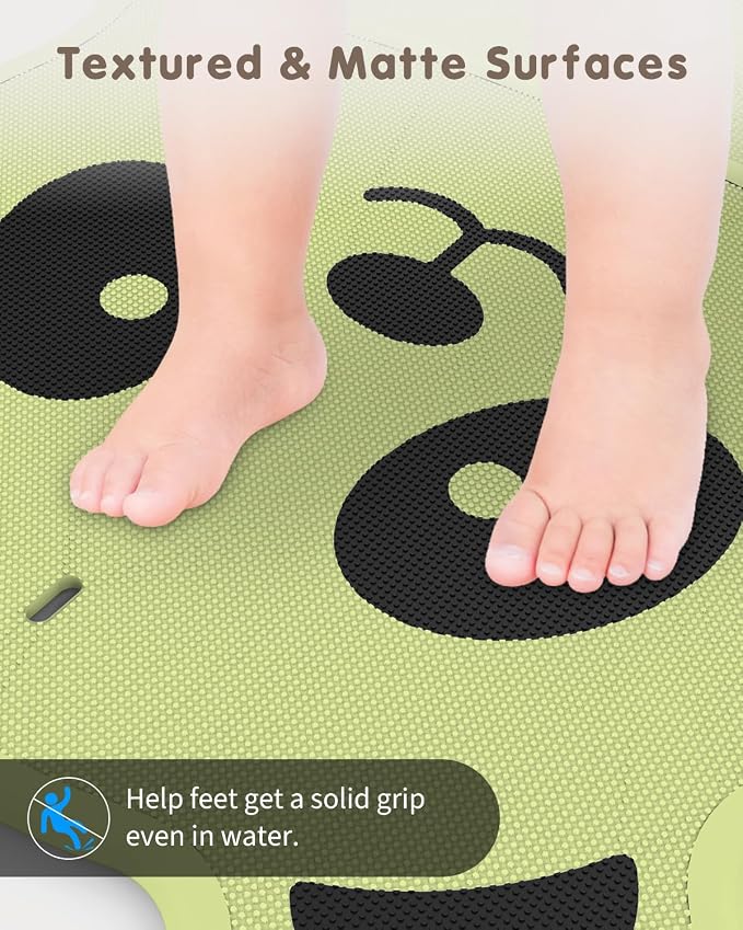 Safe Bath Solution, Bathtub Mat Non Slip for Babies, Toddlers, Kids & Pets, Natural Rubber BPA-Free Low Odor Safer Than PVC, Machine Washable, Suitable for Bathroom, Garden, and Hotel Tubs, Green