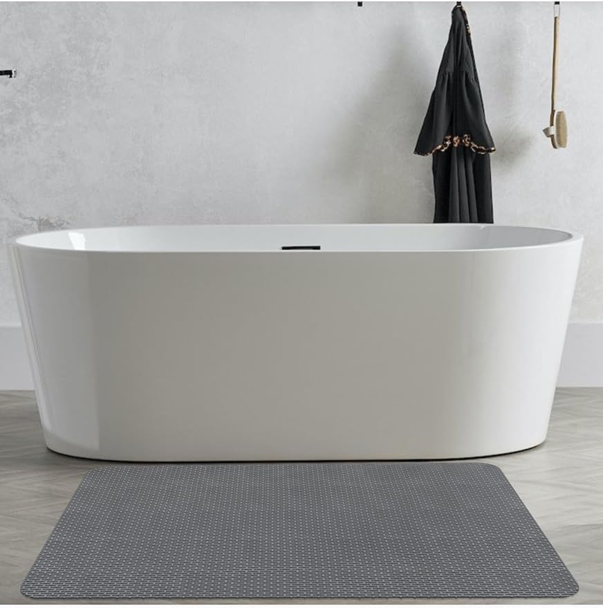 Extra Large Non Slip Shower Mat, Yonala 59.1" x 35.4" Anti Slip Oversize Shower Mat for Inside Shower, Big Trimmable PVC Shower Floor Mat for Shower Stall, Bathroom, Tub, Quick Drying Matt