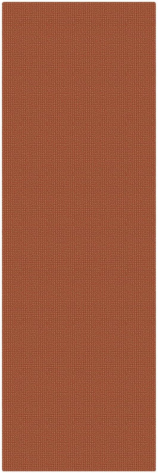 KOZYFLY Orange Runners for Hallway 2.5'x8', Washable Runner Rug, Woven Non Slip Kitchen Runner, Braided Entryway Rug, Floor Carpet for Foyer, Bedroom, Hall, Burnt Orange/Tan