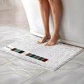 Muddy Mat® | Chenille Bathroom Rugs Quick Dry Microfiber Mats Non Slip Washable, Extra Thick, Soft and Highly Absorbent Bath Mats for Bathroom, Kitchen, and Shower Floor - White 24"x35"