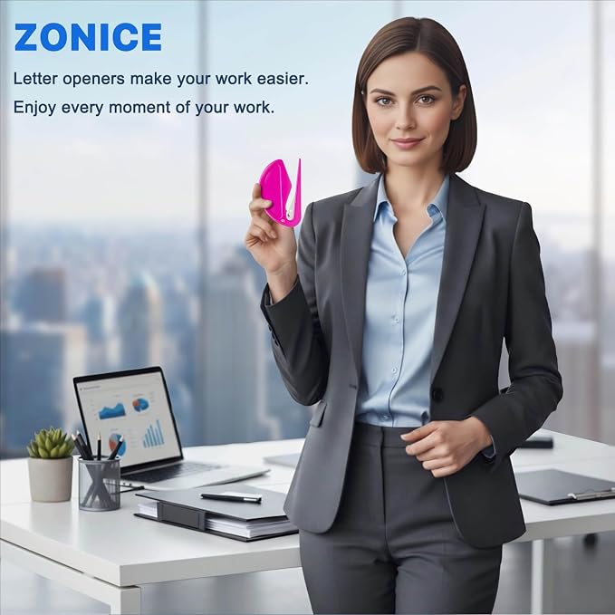 3 Pack Letter Opener Envelope Slitter – Envelope Opener with Safety Concealed Sharp Blade Neatly Opened Without Damage.Mail Opener for Women Men,Office Worker,Graduate Students,Home,Office,Postal