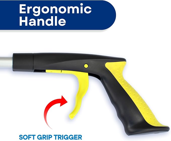 RMS 2-Pack 21 Inch Grabber Reacher with Rotating Jaw - Mobility Aid Reaching Assist Tool