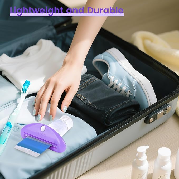 LOVEINUSA Toothpaste Tube Squeezer Dispenser, 4PCS Hanging Tooth Paste Clips Roller Squeezer Holder for Saving Toothpaste Facial Cleanser Creams Paint, Assorted Colors