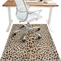 48"x72" Office Chair Mat for Hardwood Tile Floor, Under Desk Carpet Protector for Rolling Computer Chair Mat, Machine Washable Area Rug, Anti-Slip 1/5" Thick Low Pile Thin Vinyl Floor Mat, Leopard