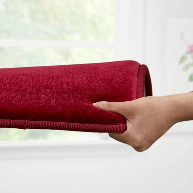 Memory Foam Bath Mat Non Slip Absorbent Super Cozy Velvet Bathroom Rug Carpet (72 inches X 24 inches, Red)