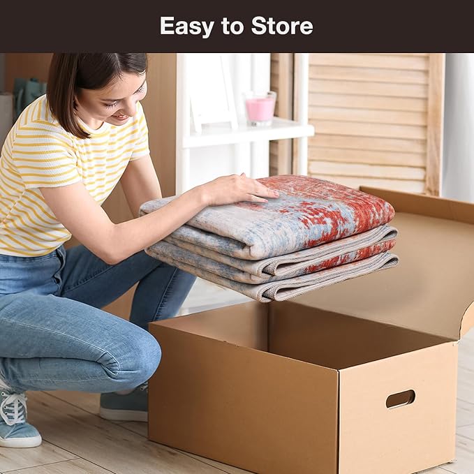 50"x60" Modern Abstract Office Chair Rug, Easy to Clean Computer Chair Rug, Under Desk Rugs for Home Office, Desk Rugs for Rolling Chairs, Floor Mat for Hardwood Floors, Desks Carpet for Tile Floor