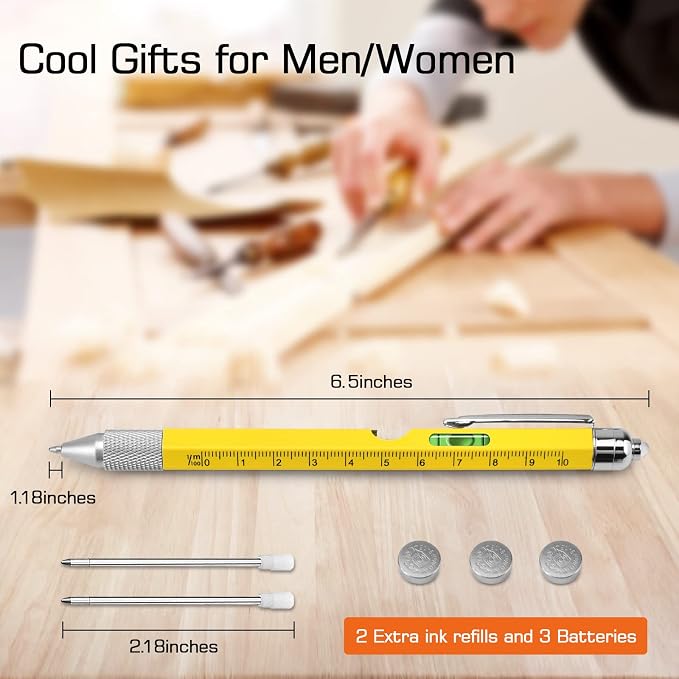 9 in 1 Multitool Pen, Fathers Day Dad Gifts from Daughter Son, Cool Gadgets for Grandpa, Birthday Christmas Fathers Day Tool Gifts for Boyfriend Him