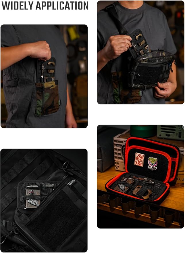 TACTICAL_GEEK TCM2 Mini EDC Organizer Board, Anti-Slip Elastic Woven Board,Bag Insert Panel for Small Gear, Backpack Accessories for Everyday Necessary Gadget (Black)
