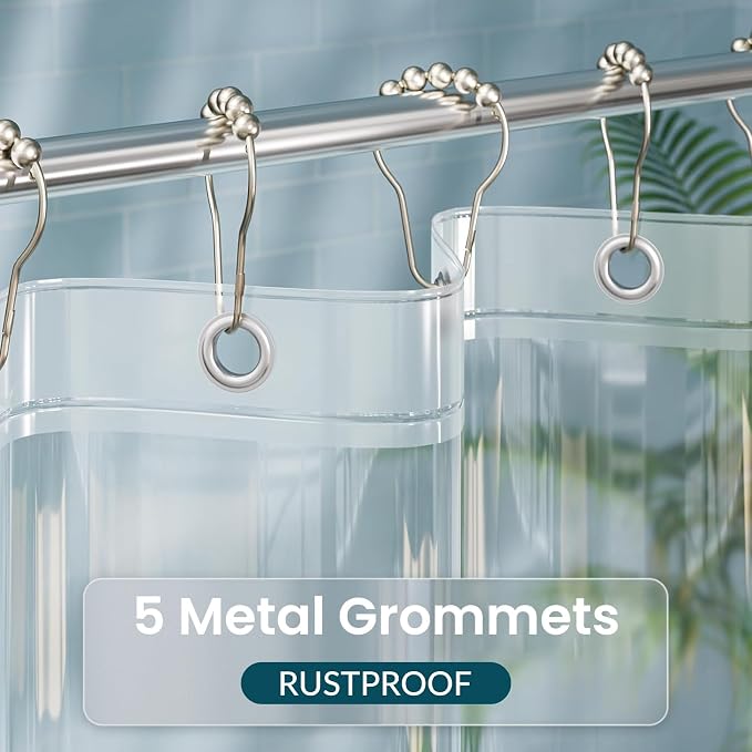 Titanker Stall Shower Curtain Liner, 32x72 Clear Shower Liner PEVA Lightweight Inside Shower Curtains for Bathroom with Magnets and Grommet