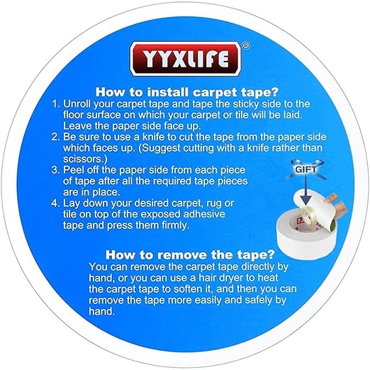 YYXLIFE Double Sided Carpet Tape,2Inch x 20 Yards,for Area Rugs Carpet Adhesive Removable Multi-Purpose Rug Tape Cloth for Hardwood Floors,Outdoor Rugs,Heavy Duty Sticky Tape,White