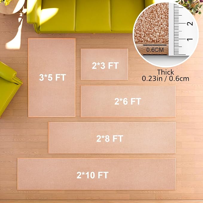 Runner Rug with Non Slip Rubber Backing, Washable Soft Floor Carpet for Kitchen, Hallway, Entryway Indoor, Bedroom, Laundry, Low Pile Area Rugs, Solid Color with Pointillism Style (Camel, 2' * 6')