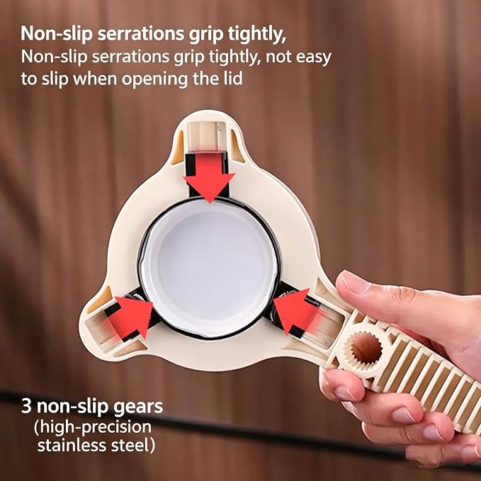 4-in-1 Jar Opener for Seniors, Easy Grip Adjustable Lid Opener for Weak Hands, Multi Function Bottle & Jar Opener, Kitchen Tool for Opening Tight Lids and Caps (Black)