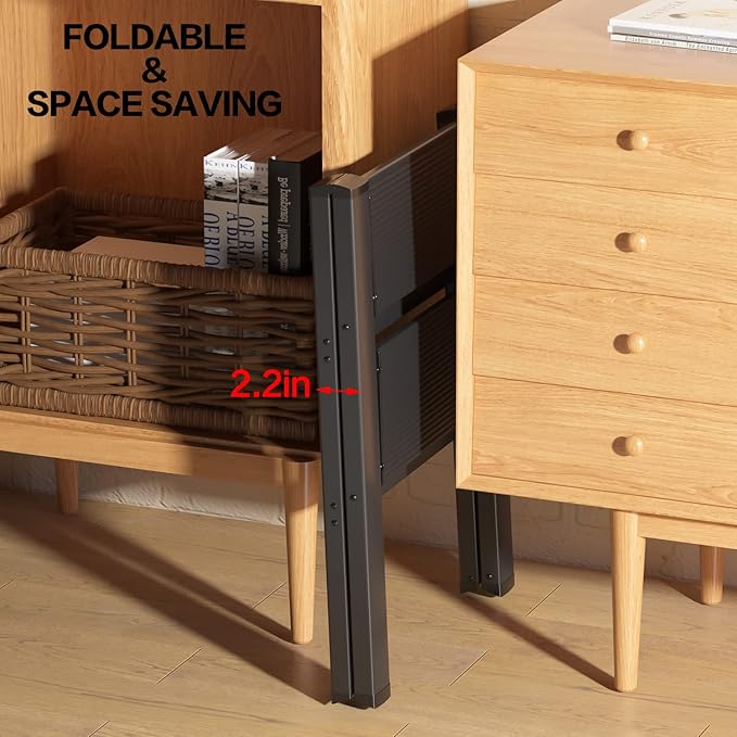 2 Step Ladder, Aluminum Folding 2 Step Stool with Anti-Slip Sturdy and Wide Pedal, Lightweight Portable Stepladder for Home and Kitchen Use Space Saving, Black, 330 lbs