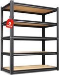 Set of 6,71"H-35"W-16D Garage Shelving-2050LBS 5 Tier Storage Shelves,Adjustable Heavy Duty Metal Shelving Unit and Storage Large Rack,Utility Steel Shelf For Shop Warehouse Industrial Pantry Basement