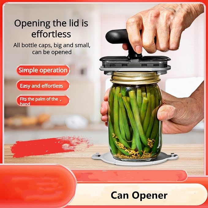 1 PCS Bottle Opener, Can Opener, Multifunctional Effortless Lid Remover, Household Kitchen Utensil, Easy To Grip And Portable Design, Suitable For Elderly People And Women With Weak Hands
