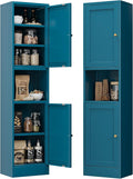 Bevivog Metal Kitchen Pantry Cabinet for Small Space, 67" Tall Storage Cabinets with 2 Doors and Adjustable Shelves, Freestanding Narrow Bathroom Cabinet, 15.7" W Slim Pantry
