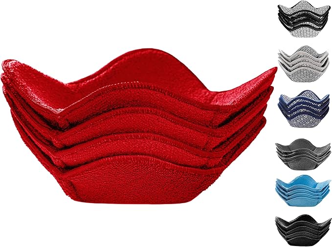 Sheff Microwave Bowl Cozy Holders Set of 4 - Durable and Reliable for Hot and Cold Plates and Dishes - Ideal Household Gift (Red, 7 inch)