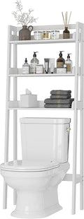 UTEX Over The Toilet Storage Shelf, 3-Tier Over Toilet Bathroom Organizer, Above Toilet Shelves Rack (White)
