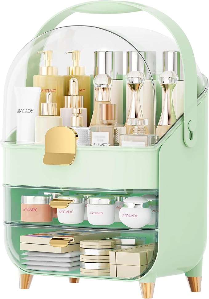 Anylady Makeup Organizer Countertop, Skincare Holder Bathroom Counter Organizer, Storage Box Cosmetic Display Cases, Teen Girl Gifts Make up Organizers for Vanity, Dresser