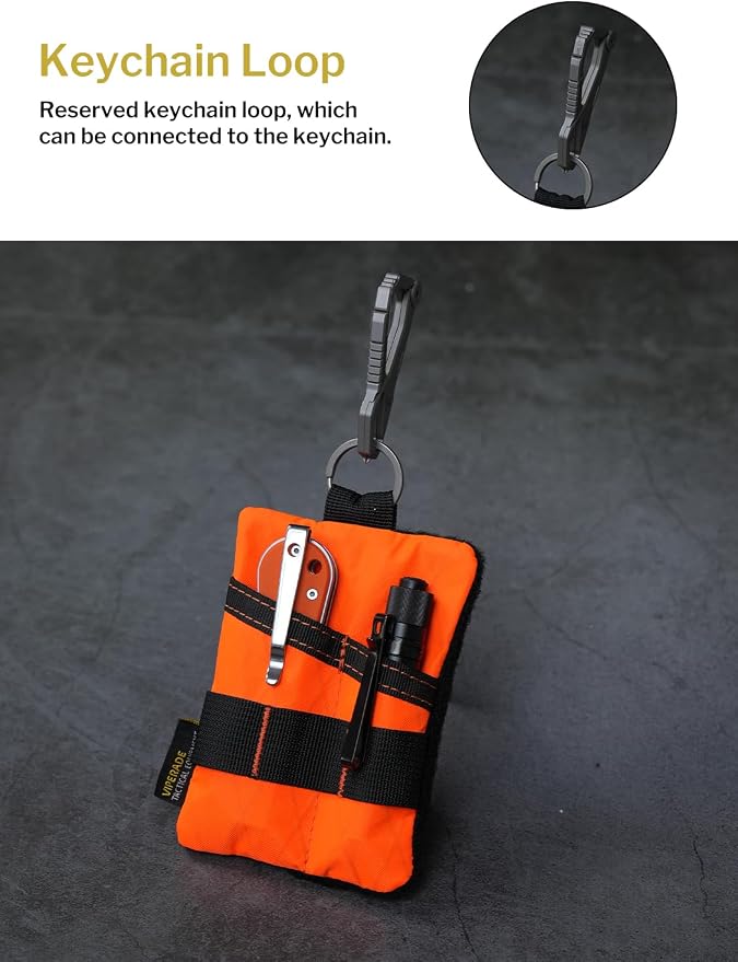 VIPERADE VE15 Small EDC Pouch, Pocket Organizer, EDC Pocket Pouch with DIY Patches Area, EDC Pocket Organizer Wallet for Cards, Small Tool Pouch for EDC Gears