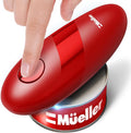 MUELLER HOME SmoothEdge Auto Can Opener Electric – Battery‑Operated with Magnet Lid Lifter – Portable Hands‑Free One Touch Can Opener for Seniors & Arthritis, Red Kitchen Accessories