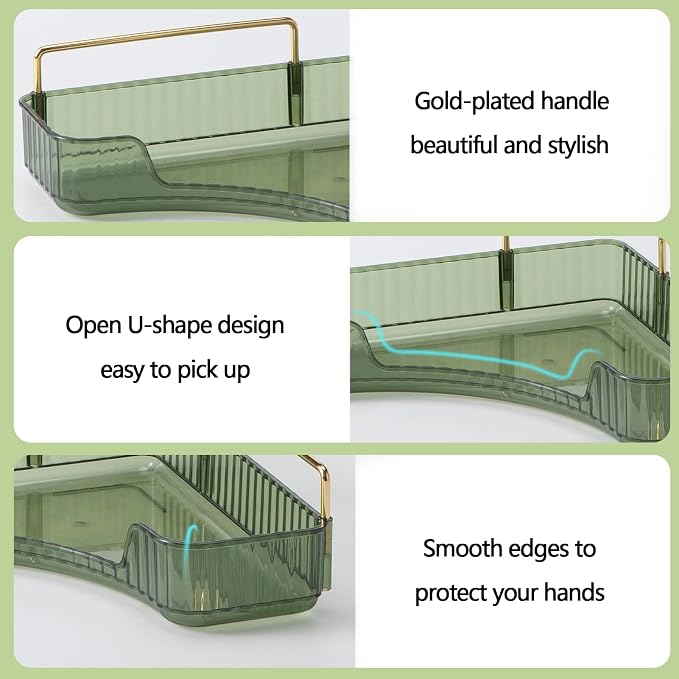 shuang qing 2-Tier Corner Bathroom Counter Organizer – Storage Shelf for Makeup, Perfume & Skincare, Space-Saving Countertop Tray Fits Bathroom, Dresser, Kitchen (Green)