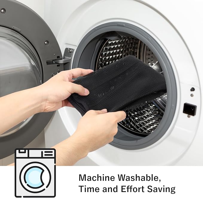 F-color Cruise Essentials 2026 - Mesh Shower Organizer Hanging with 7 Pockets for RV Gym Camping, Quick-Dry Portable Toiletry Bag with Metal Hooks for Bathroom Travel Toiletries, Black
