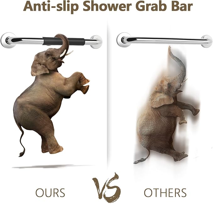 2 Pack Grab Bars for Bathroom, 32 Inch Anti Slip Bathroom Handicap Grab Bars for Showers, Safety Bath & Shower Grab Bar for Seniors, Shower Handles for Elderly, Tesuchan