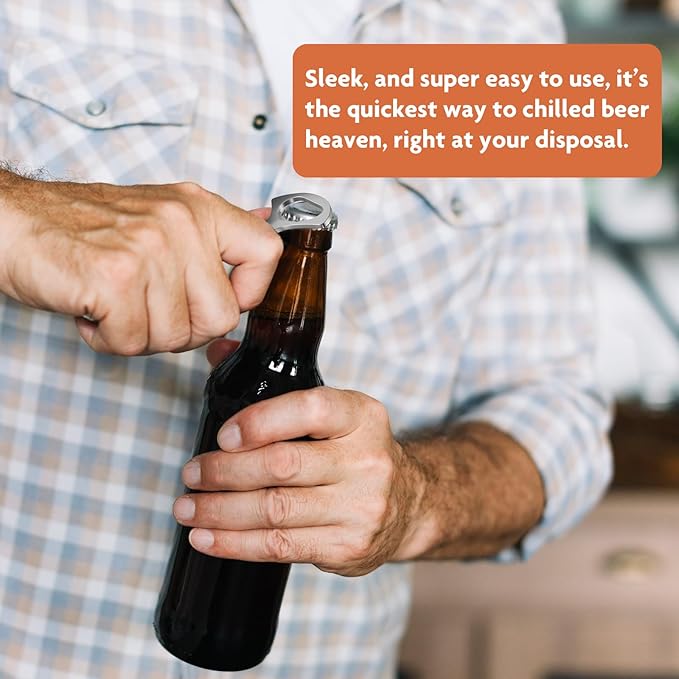 LEIFENY Beer Bottle Opener for Home and Bar Bartender, Easy Pop Cap, Heavy-duty, Zinc Alloy Metal with Smooth Surface, Comfortable Grip, Gift Packaging Included