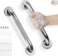 Grab Bars for Shower, Zynuhmo 2 Pack 12 Inch Anti Slip Stainless Steel Bathroom Safety Shower Grab Bar Handrails for Handicap Injury Pregnant Senior Assist Shower Handles(Polished Nickel, 1" Diameter)