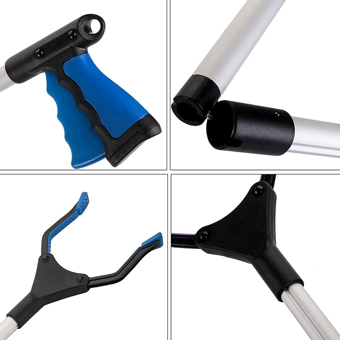TOPZEA 3 Pack Grabber Reacher Tool for Elderly, 32 Inch Foldable Trash Pick Up Stick Grabbers Picker Upper, Long Claw Grabber Pickup Tool for Garbage, Mobility Aid Reaching Assist Tool, Garden Gripper